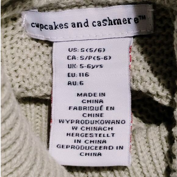 Cupcakes & Cashmere Sweater Dress Long Sleeve Turtle Neck Green Girls Size 5/6 - Picture 5 of 7